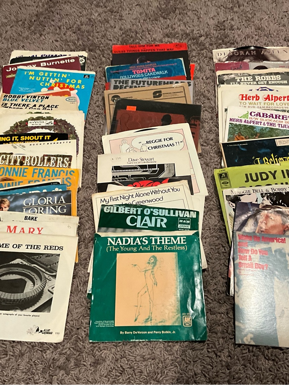 Lot Of 50+ Random Picture Sleeve 45s - Old Country, Jazz, Some Christmas